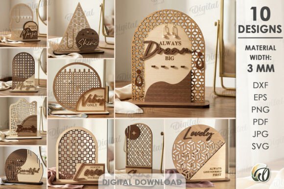 3D Jewelry Display Stands Bundle Laser