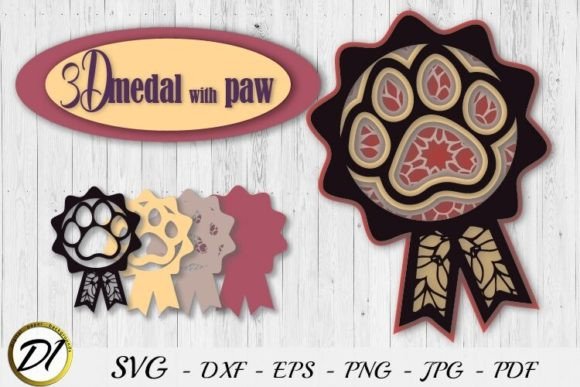 3D Layered Dog Medal