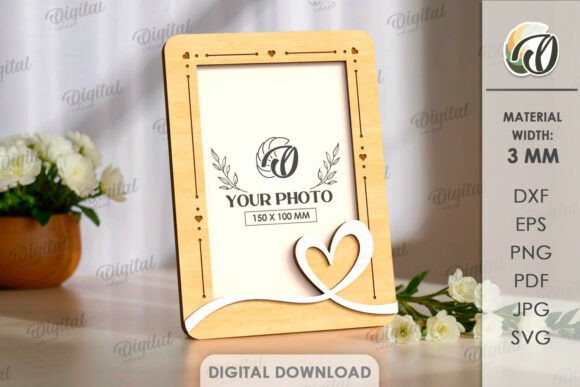 3D Minimalist Photo Frame Laser Cut