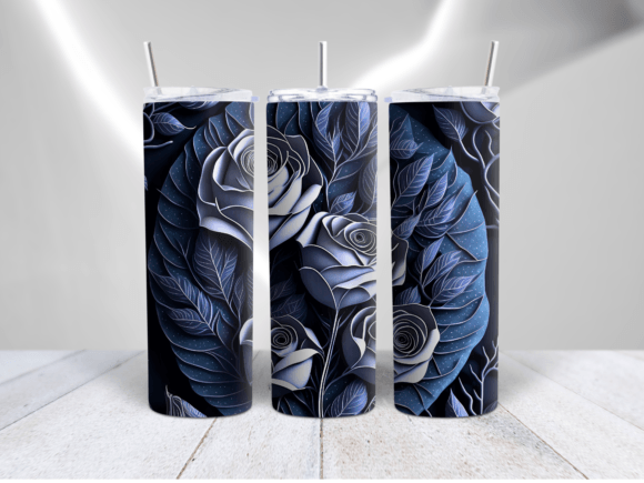 3D Roses Floral Tumbler Wrap Design