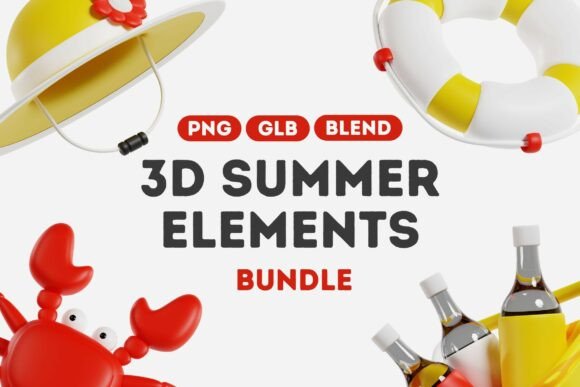 3D Summer Elements Set
