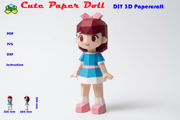 Cute Paper Doll DIY 3D Papercraft: A Comprehensive Guide to Low-Poly Geometric Sculptures