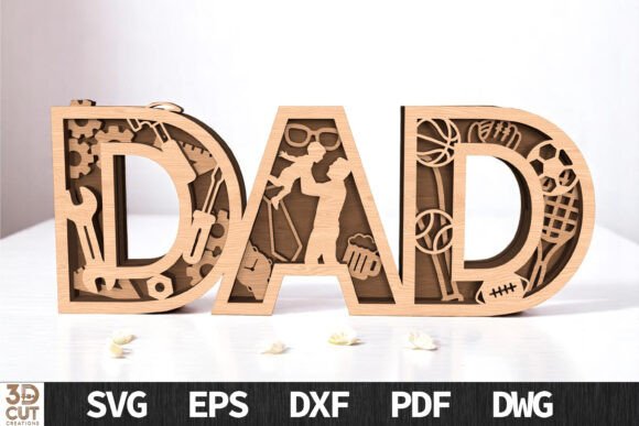 Dad 3D Layered Father's Day SVG
