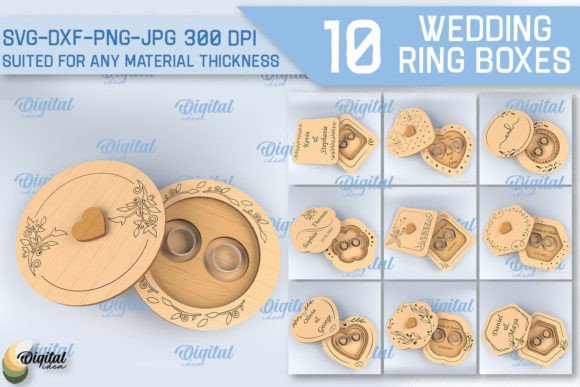 Elevating Custom Craftsmanship with the 3D Wedding Ring Box Laser Cut Bundle