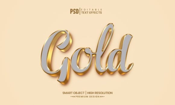Gold 3d Text Effect Layer Style