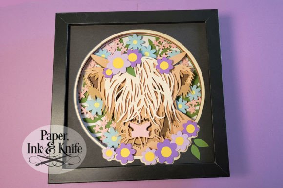 Highland Cow 3D Shadowbox: A Layered Paper Art Project