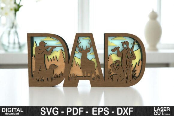 Mastering the Art of Laser Cutting with the Dad Hunting Scene 3D Layered Sign
