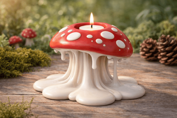 Melted Mushroom Candle Holder 3D STL